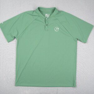 Malbon Performance Blade Collar Polo Shirt Mens Large Green Short Sleeve Golf